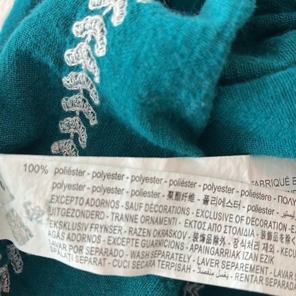 Zara Teal Embroidered Midi Dress - Picture 9 of 9